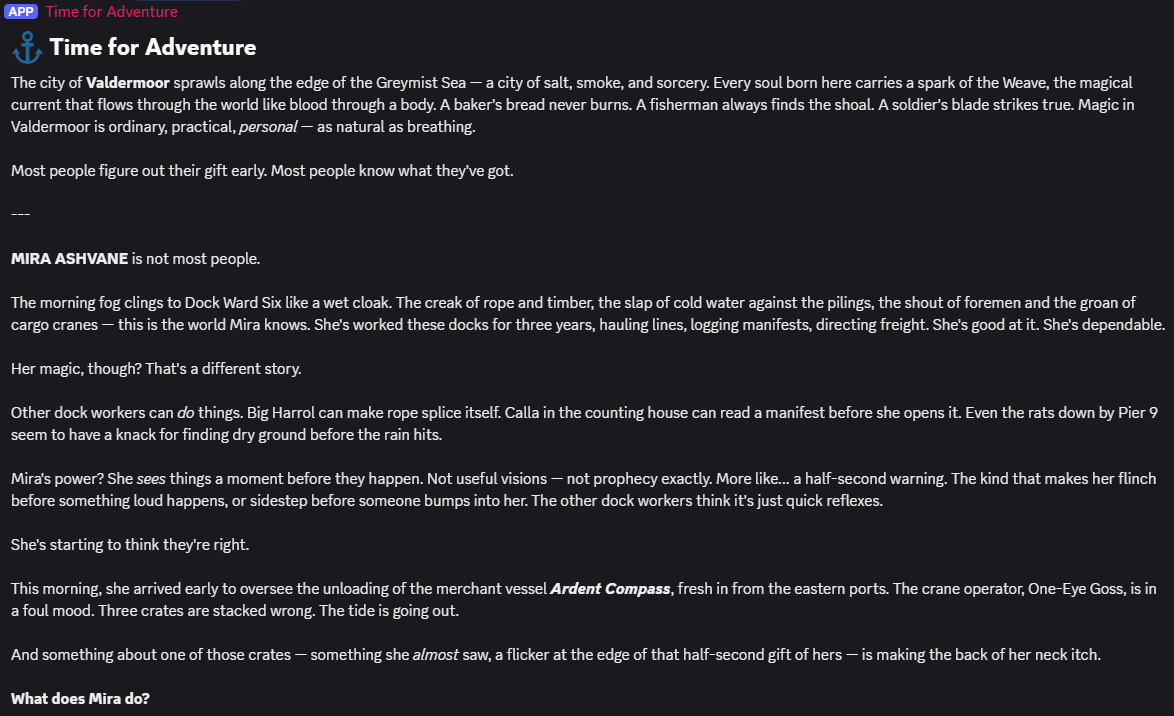 Opening narrative